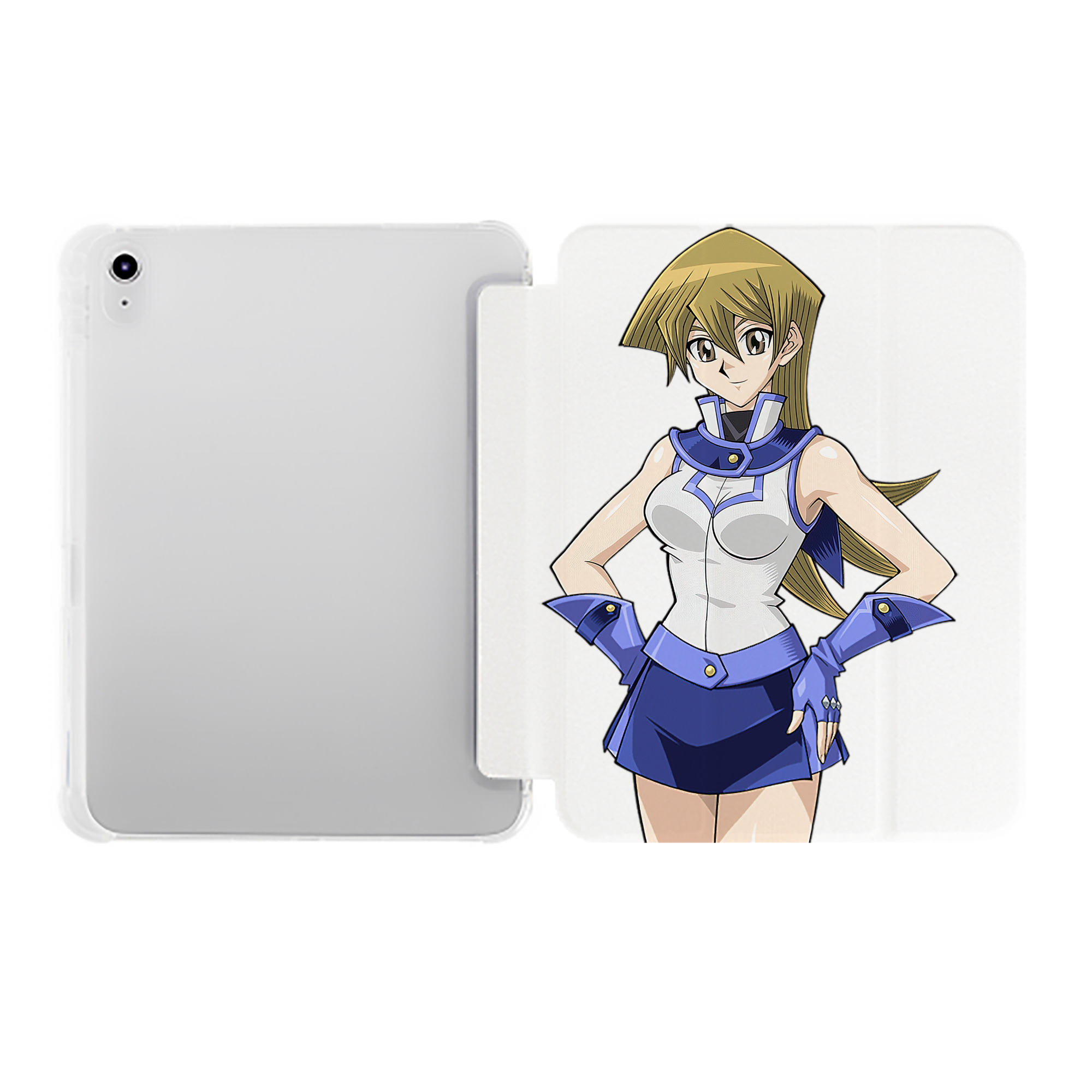 （画像用） 遊☆戯☆王 Yu-Gi-Oh! IPad ケース ペン収納付き 三つ折りスタンド PUレザー×シリコン 対応機種9.5/10.5/10.9インチ